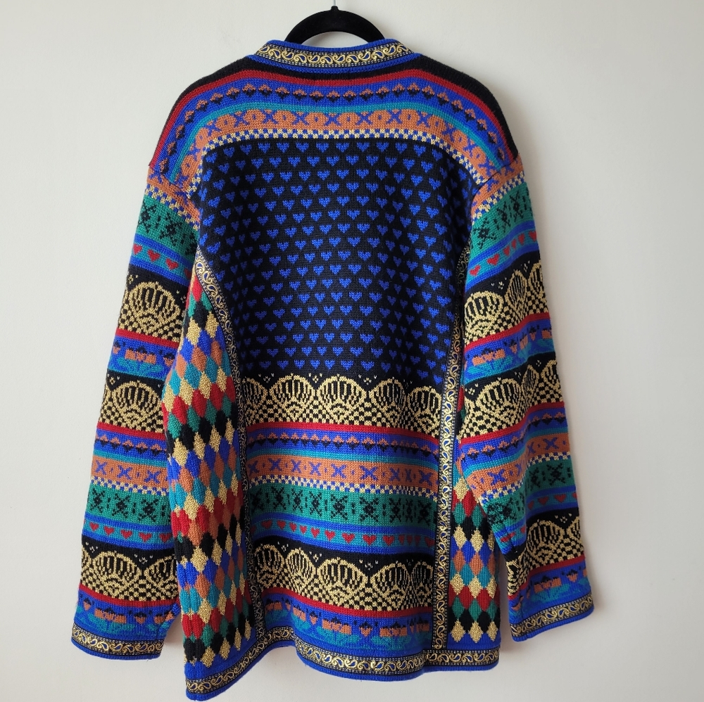 Vrikke of Norway Irene Haugland Zahl Designed Scandinavian Wool Cardigan XL - Picture 3 of 16